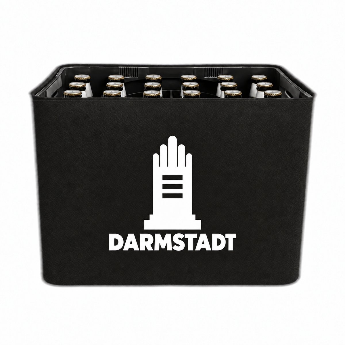 KistenBlende Darmstadt Stadt Silhouette auf Bierkasten