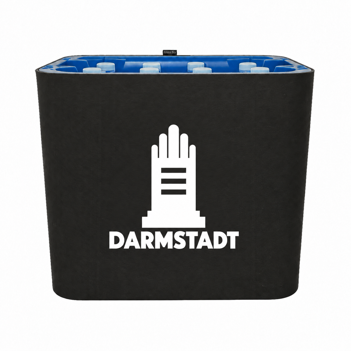 KistenBlende Darmstadt Stadt Silhouette auf Wasserkiste PET