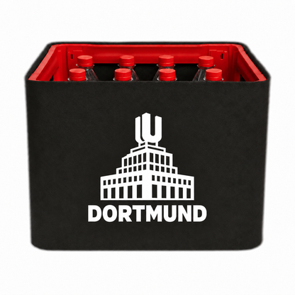 KistenBlende Dortmund Stadt Silhouette auf Limonadenkiste PET
