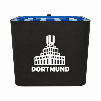 KistenBlende Dortmund Stadt Silhouette auf Wasserkiste PET