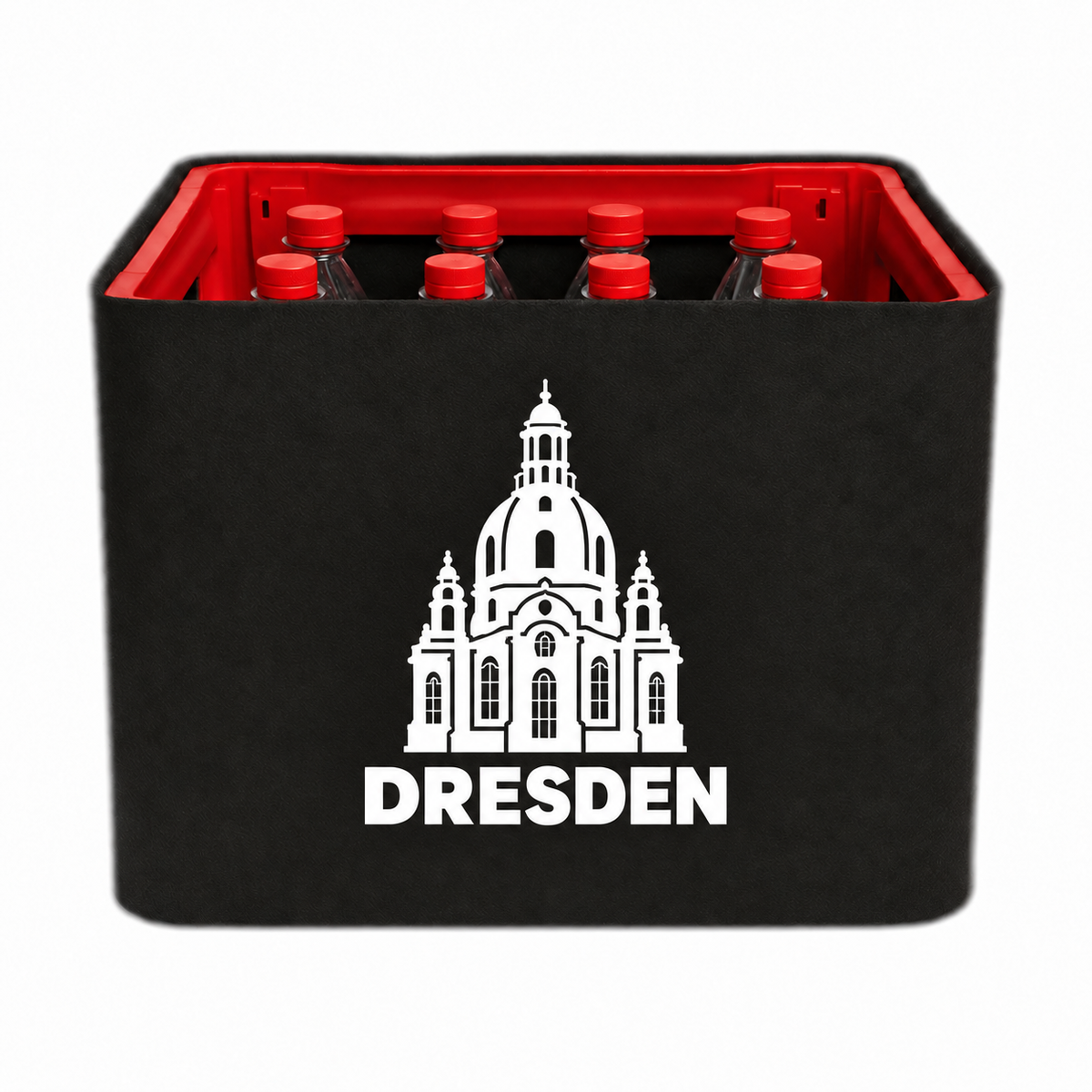 KistenBlende Dresden Stadt Silhouette auf Limonadenkiste PET
