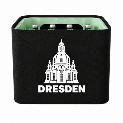 KistenBlende Dresden Stadt Silhouette auf Wasserkiste Glas