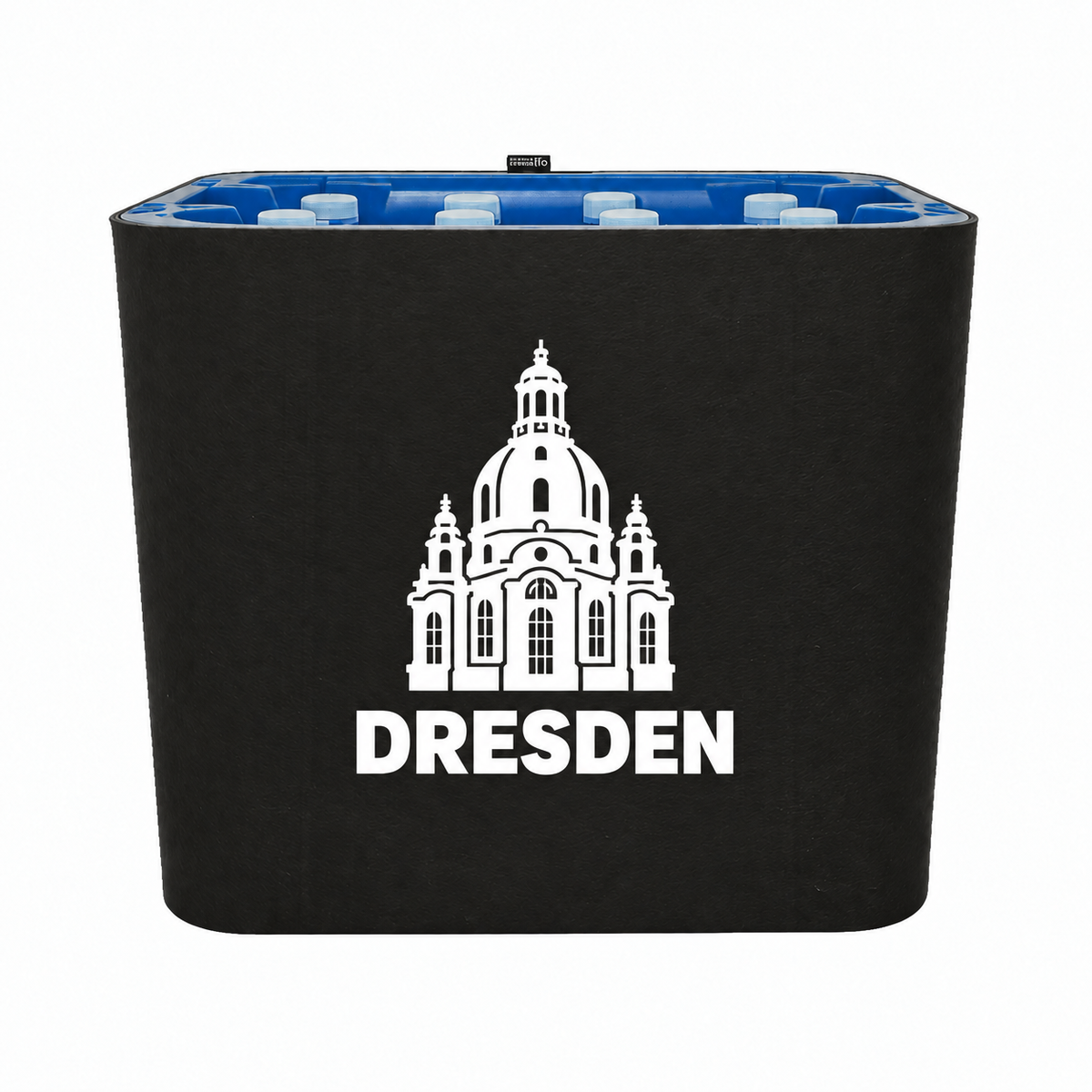 KistenBlende Dresden Stadt Silhouette auf Wasserkiste PET