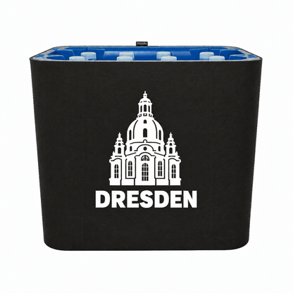 KistenBlende Dresden Stadt Silhouette auf Wasserkiste PET