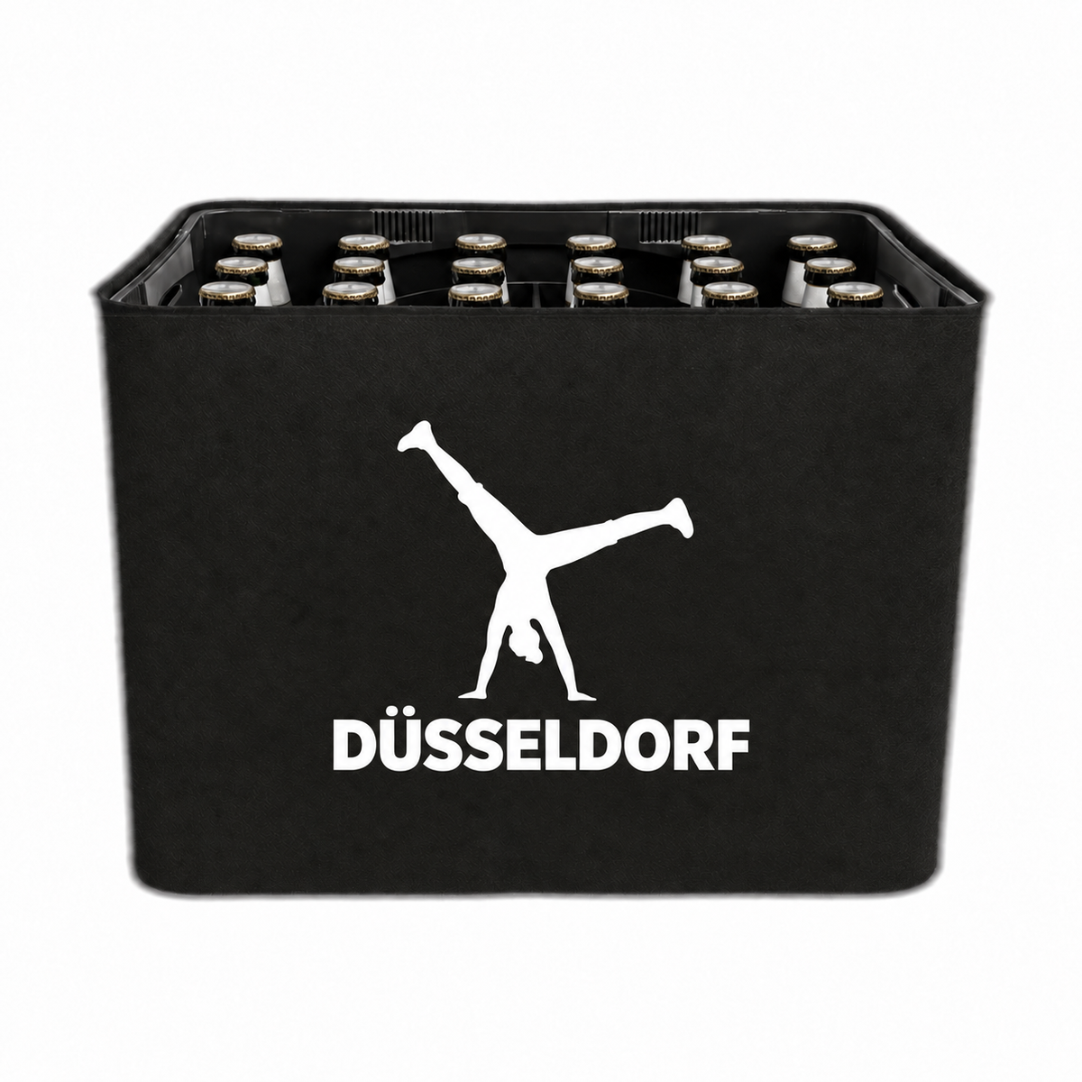 KistenBlende Düsseldorf Stadt Silhouette auf Bierkasten