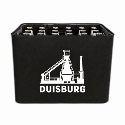 KistenBlende Duisburg Stadt Silhouette auf Bierkasten