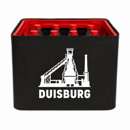 KistenBlende Duisburg Stadt Silhouette auf Limonadenkiste PET