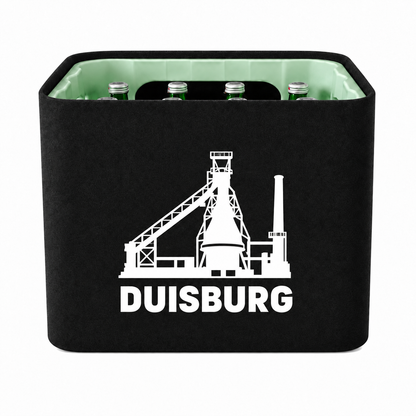 KistenBlende Duisburg Stadt Silhouette auf Wasserkiste Glas
