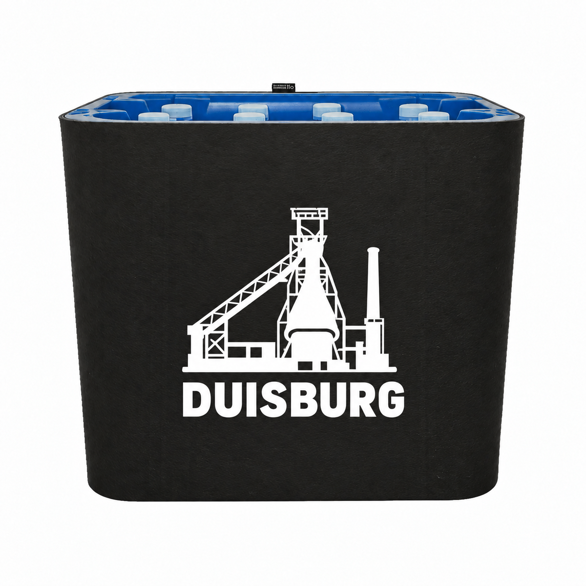 KistenBlende Duisburg Stadt Silhouette auf Wasserkiste PET