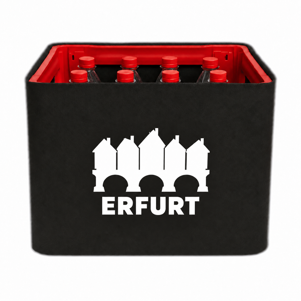 KistenBlende Erfurt Stadt Silhouette auf Limonadenkiste PET