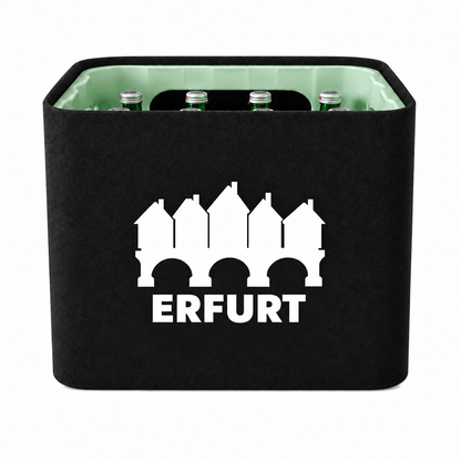 KistenBlende Erfurt Stadt Silhouette auf Wasserkiste Glas