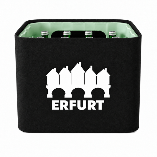 KistenBlende Erfurt Stadt Silhouette auf Wasserkiste Glas