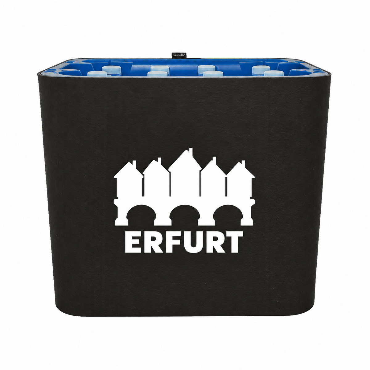 KistenBlende Erfurt Stadt Silhouette auf Wasserkiste PET