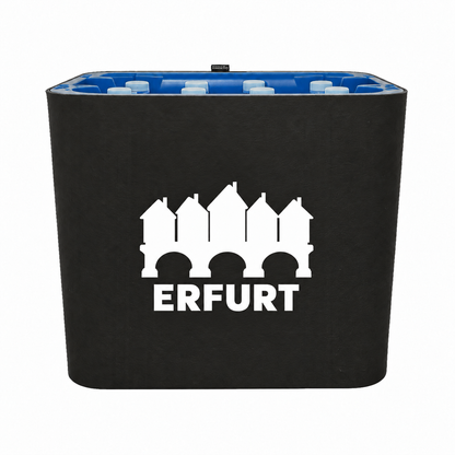 KistenBlende Erfurt Stadt Silhouette auf Wasserkiste PET