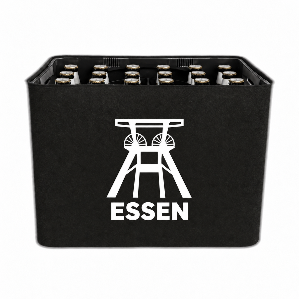KistenBlende Essen Stadt Silhouette auf Bierkasten
