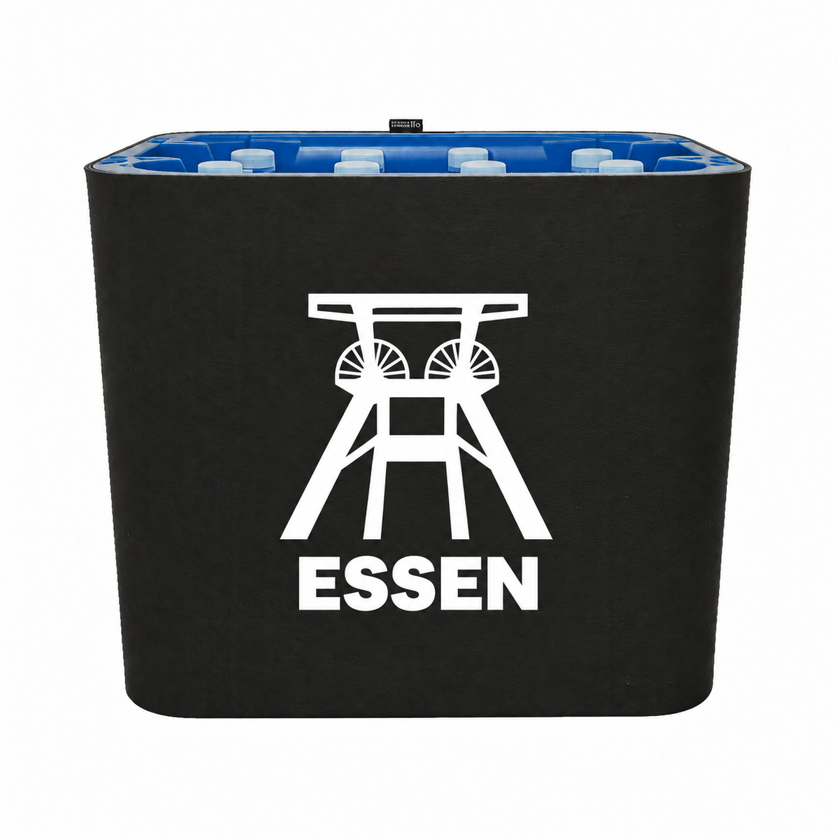 KistenBlende Essen Stadt Silhouette auf Wasserkiste PET