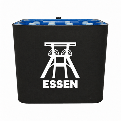KistenBlende Essen Stadt Silhouette auf Wasserkiste PET