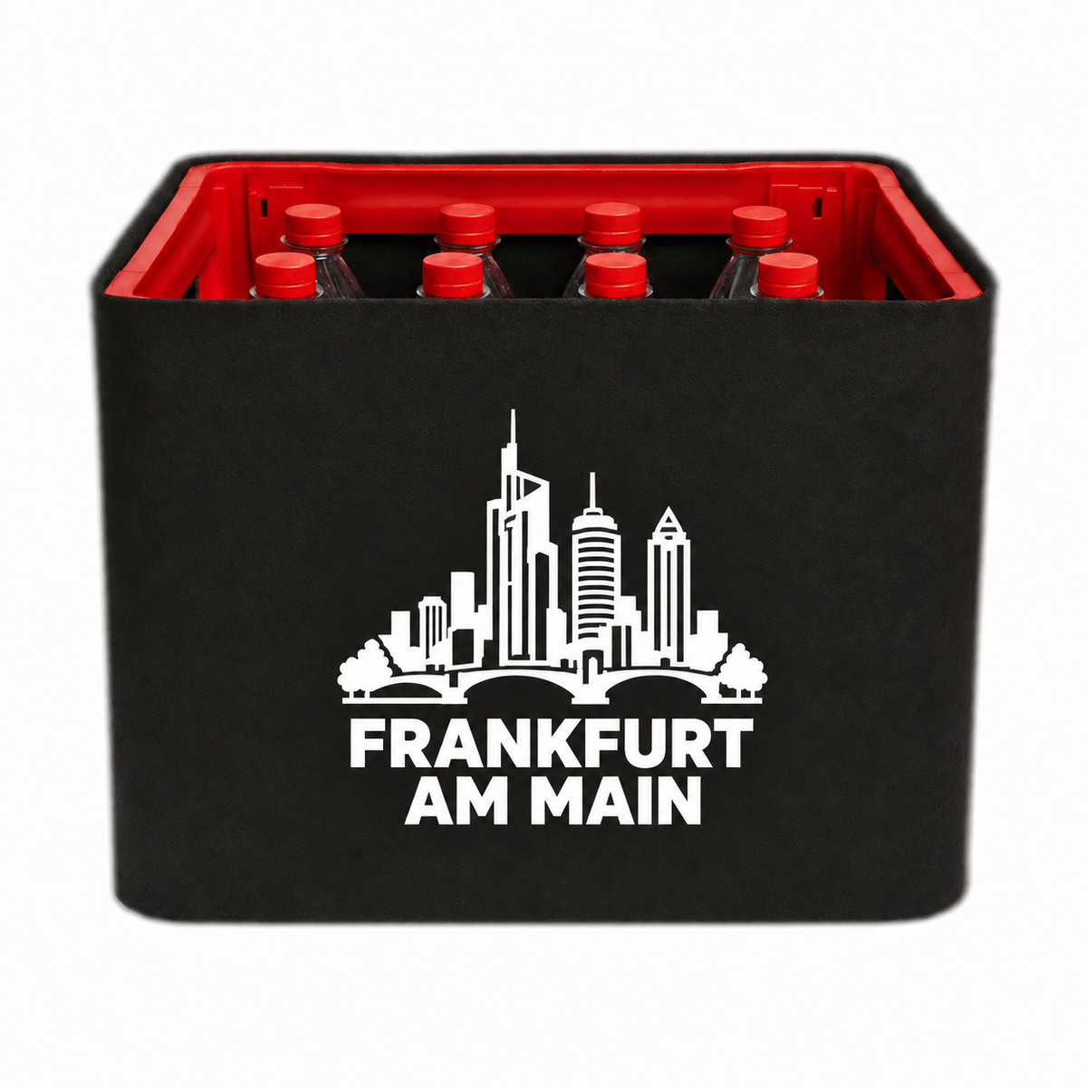 KistenBlende Frankfurt am Main Stadt Silhouette auf Limonadenkiste PET