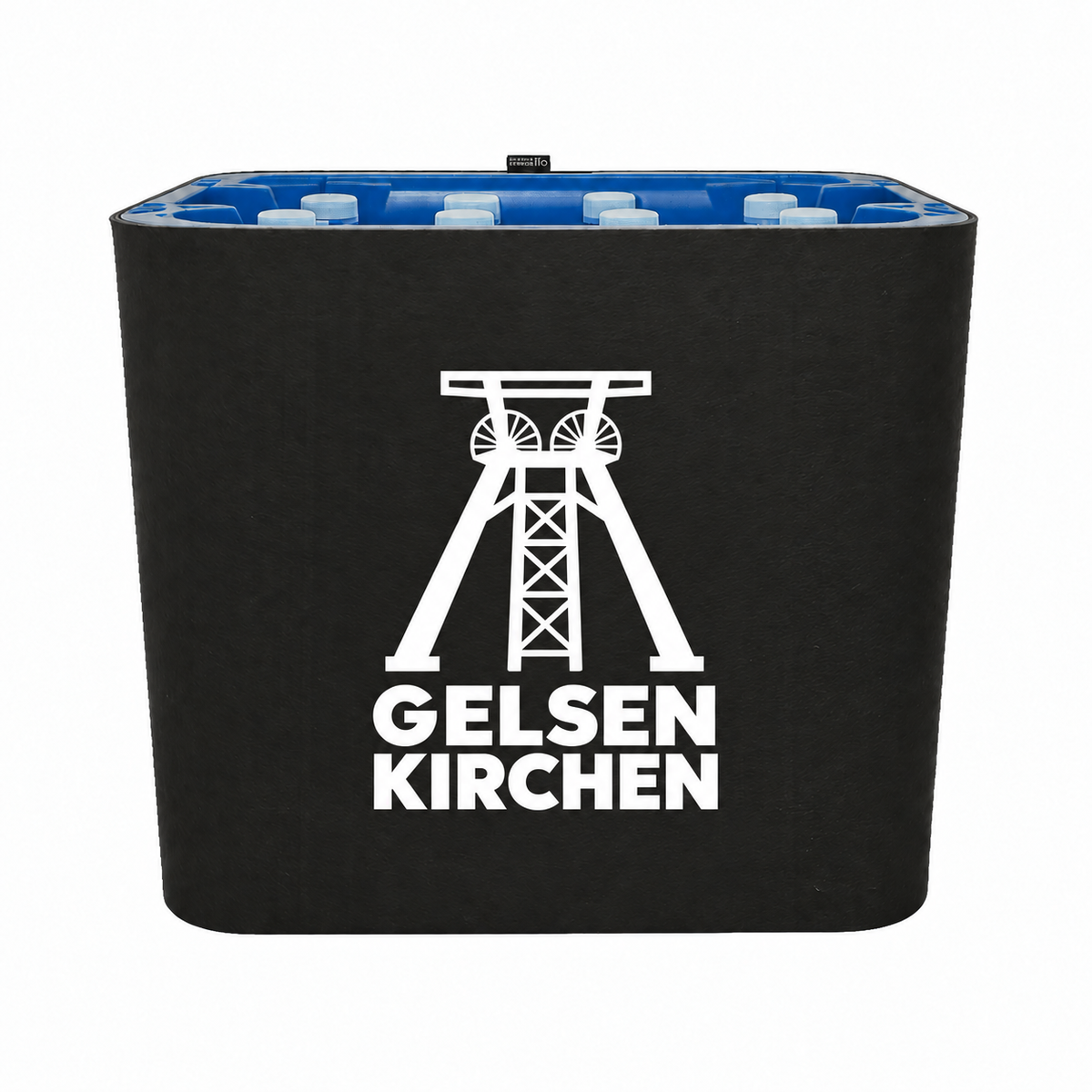 KistenBlende Gelsenkirchen Stadt Silhouette auf Wasserkiste PET