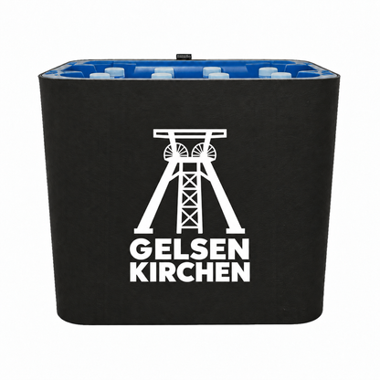 KistenBlende Gelsenkirchen Stadt Silhouette auf Wasserkiste PET