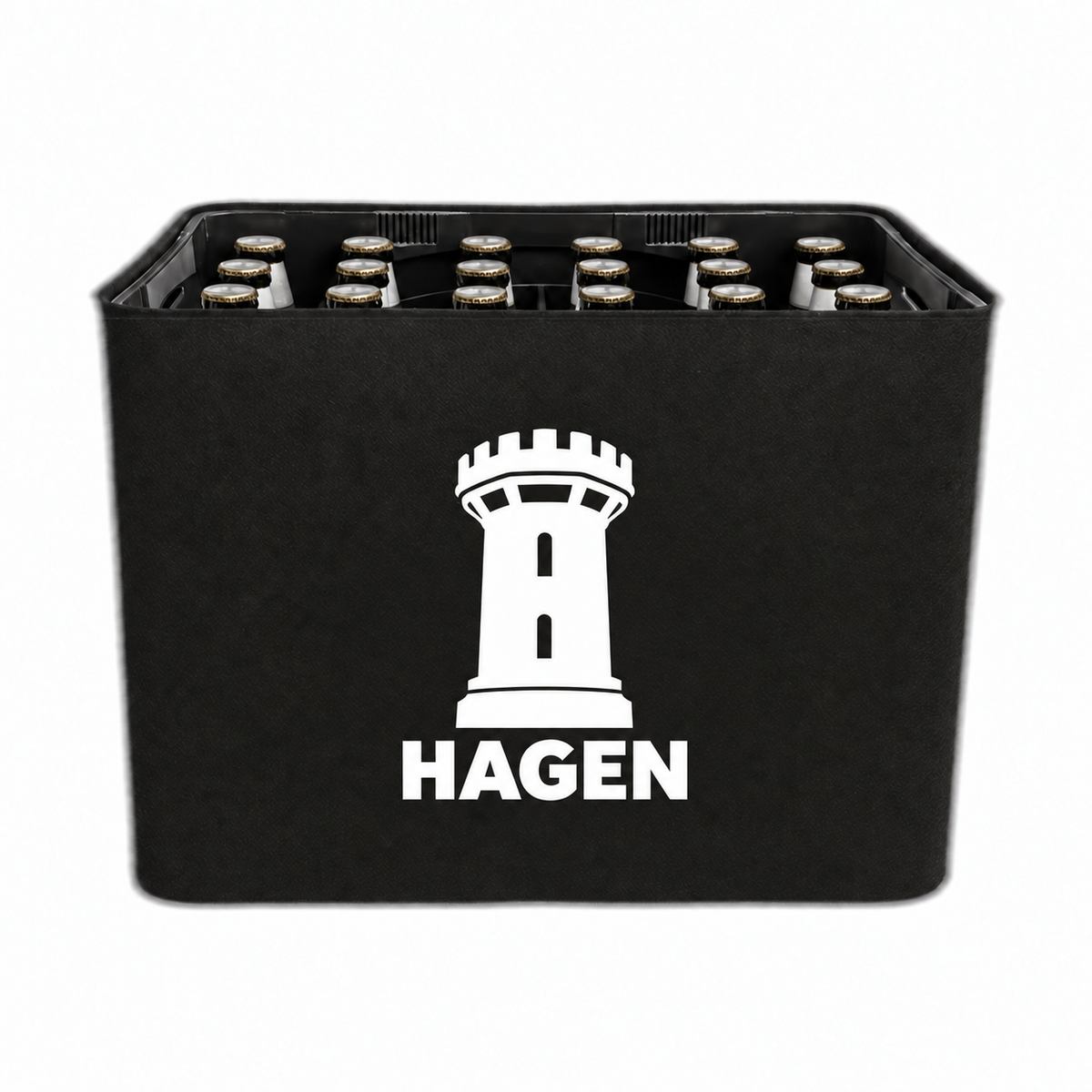 KistenBlende Hagen Stadt Silhouette auf Bierkasten