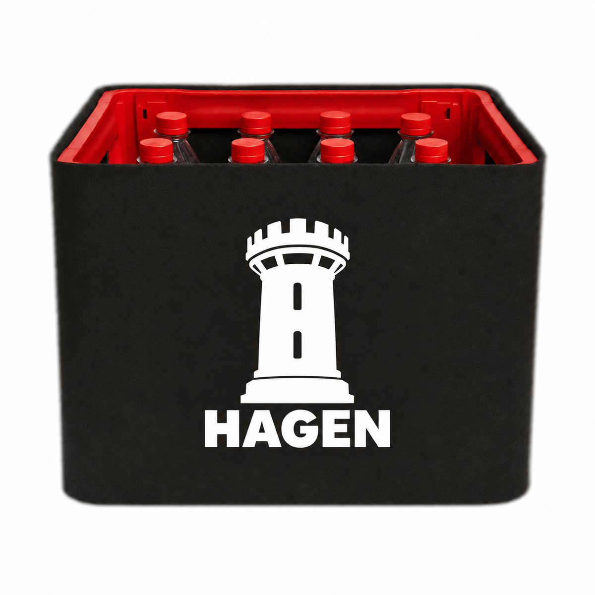 KistenBlende Hagen Stadt Silhouette auf Limonadenkiste PET