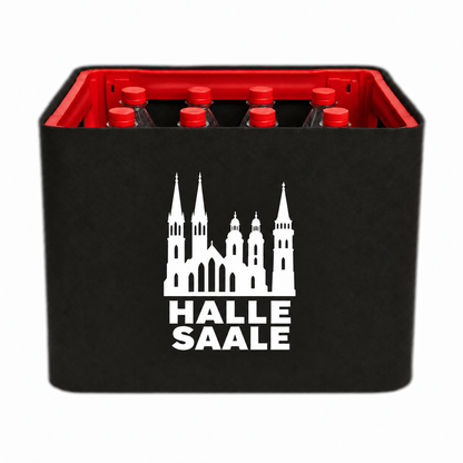 KistenBlende Halle (Saale) Stadt Silhouette auf Limonadenkiste PET