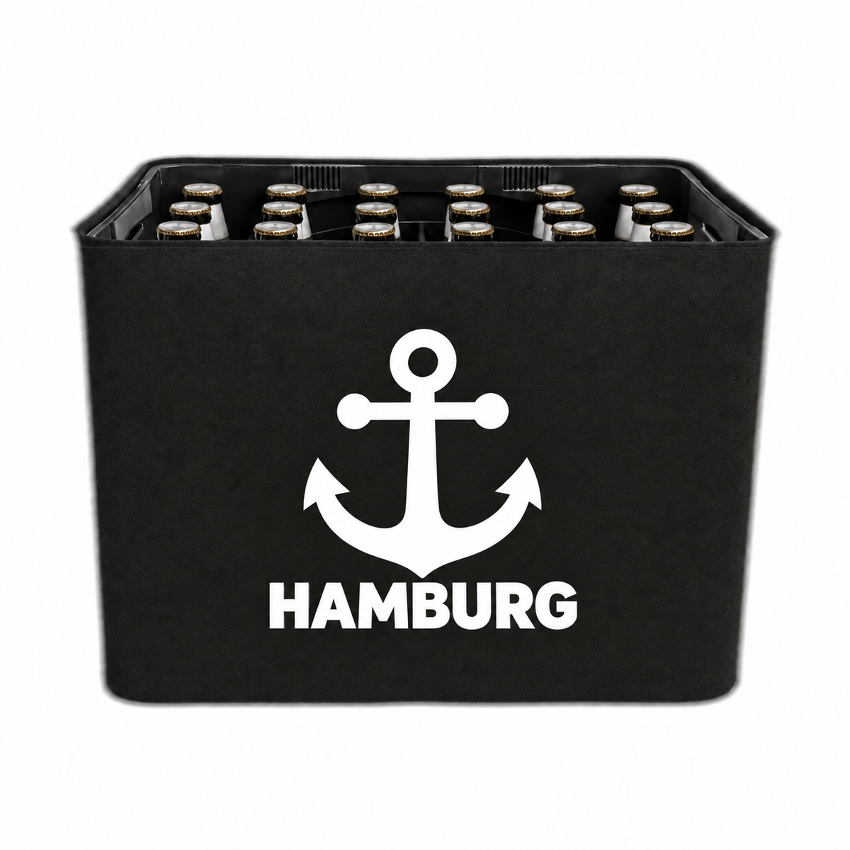 KistenBlende Hamburg Stadt Silhouette auf Bierkasten