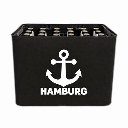 KistenBlende Hamburg Stadt Silhouette auf Bierkasten