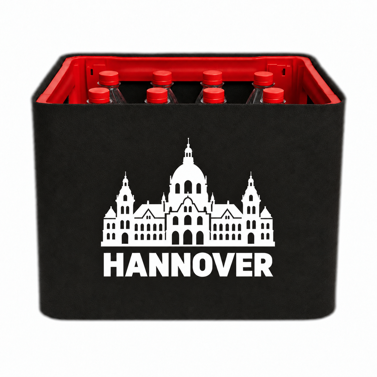 KistenBlende Hannover Stadt Silhouette auf Limonadenkiste PET