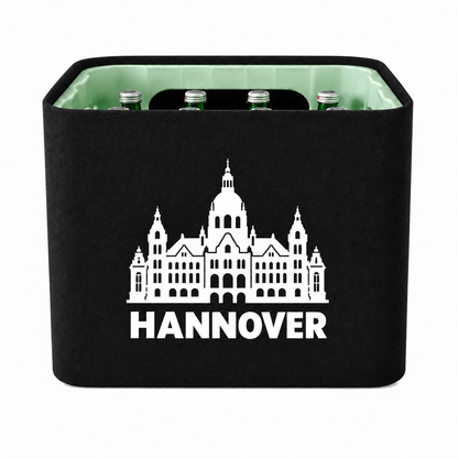 KistenBlende Hannover Stadt Silhouette auf Wasserkiste Glas