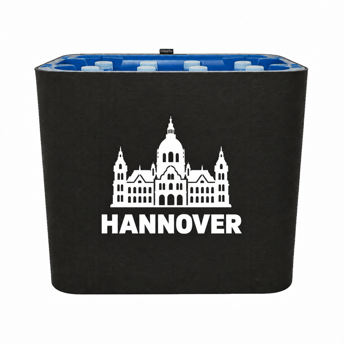 KistenBlende Hannover Stadt Silhouette auf Wasserkiste PET