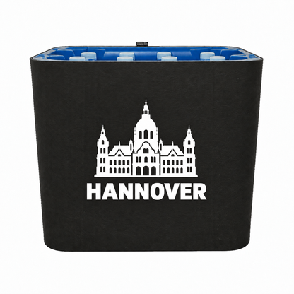 KistenBlende Hannover Stadt Silhouette auf Wasserkiste PET