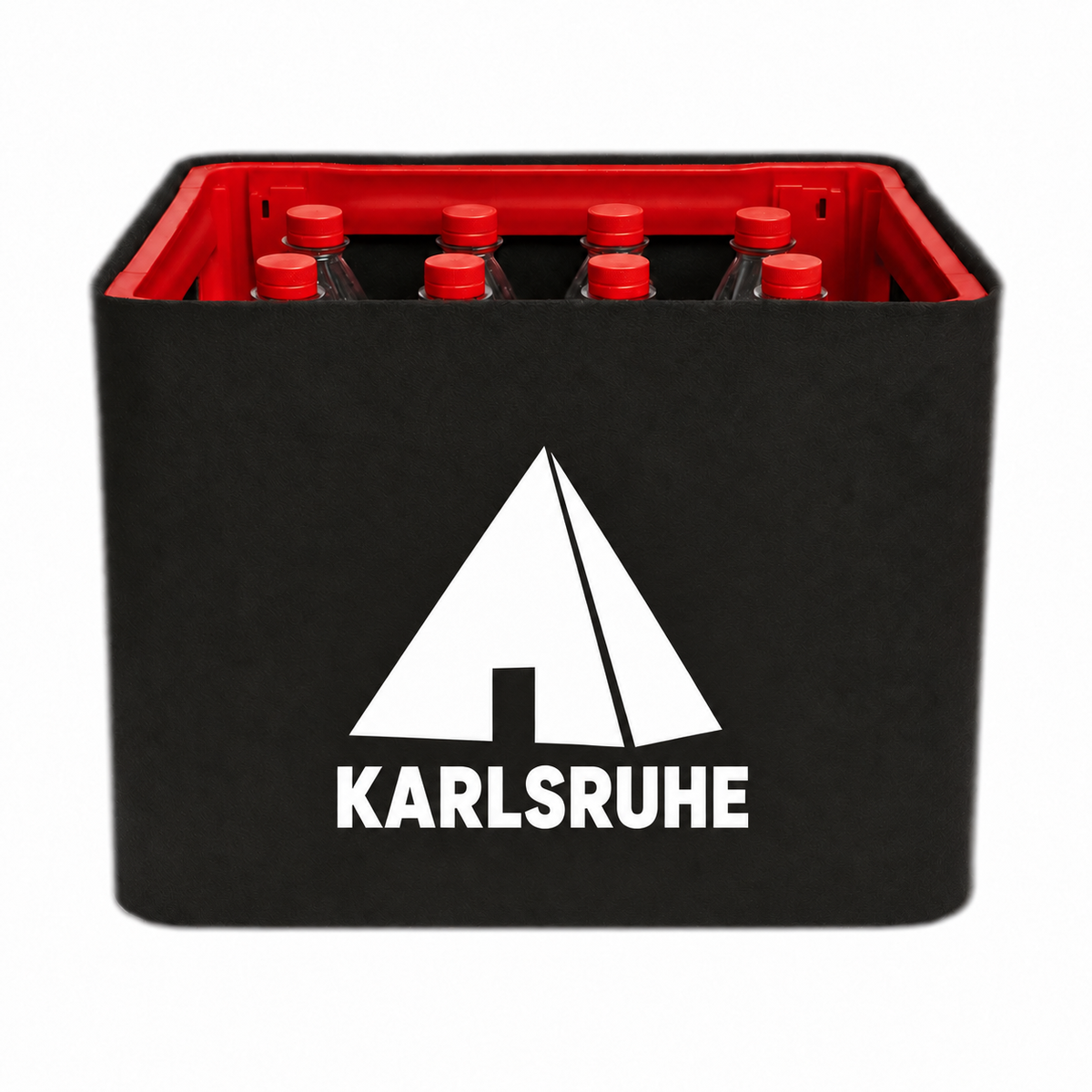 KistenBlende Karlsruhe Stadt Silhouette auf Limonadenkiste PET
