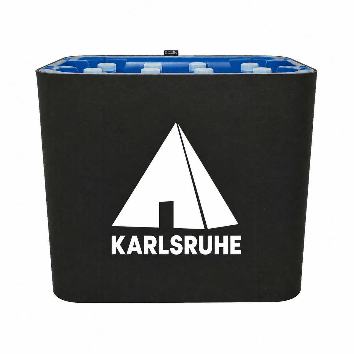KistenBlende Karlsruhe Stadt Silhouette auf Wasserkiste PET