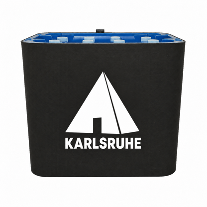 KistenBlende Karlsruhe Stadt Silhouette auf Wasserkiste PET