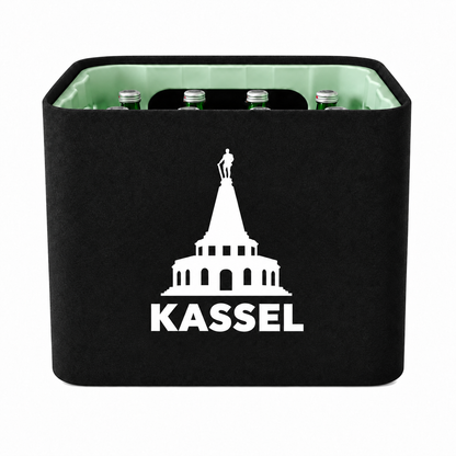 KistenBlende Kassel Stadt Silhouette auf Wasserkiste Glas