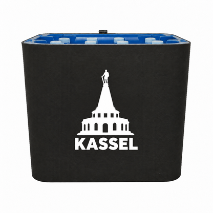 KistenBlende Kassel Stadt Silhouette auf Wasserkiste PET