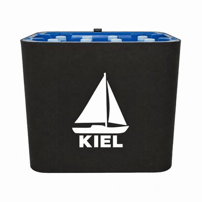 KistenBlende Kiel Stadt Silhouette auf Wasserkiste PET