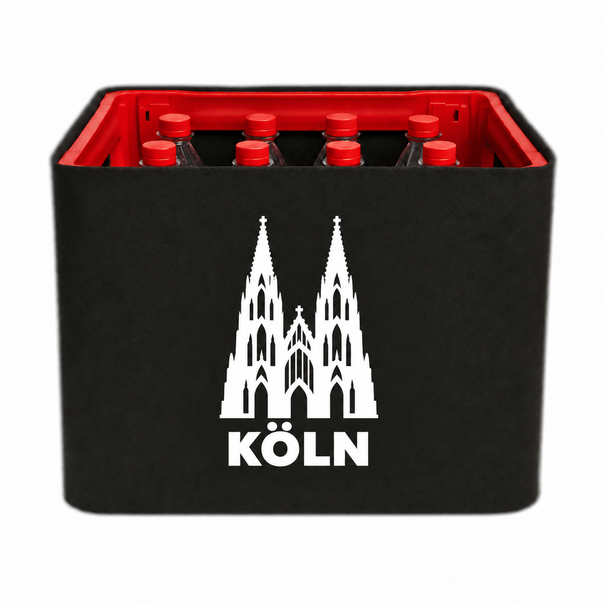 KistenBlende Köln Stadt Silhouette auf Limonadenkiste PET