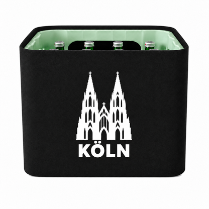 KistenBlende Köln Stadt Silhouette auf Wasserkiste Glas