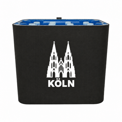 KistenBlende Köln Stadt Silhouette auf Wasserkiste PET