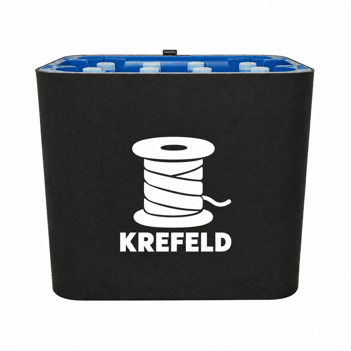 KistenBlende Krefeld Stadt Silhouette auf Wasserkiste PET