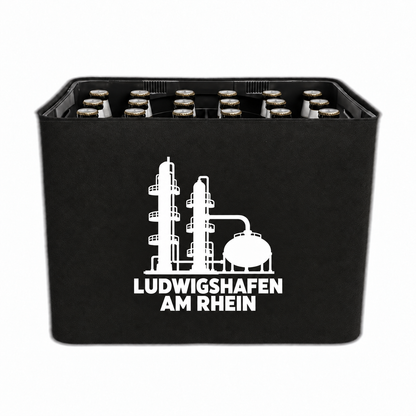 KistenBlende Ludwigshafen am Rhein Stadt Silhouette auf Bierkasten