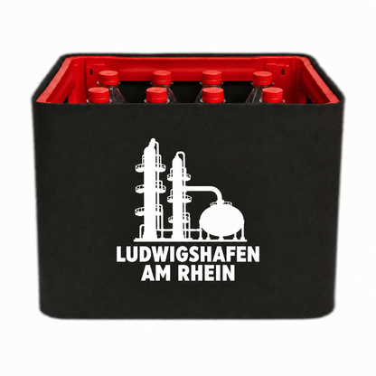 KistenBlende Ludwigshafen am Rhein Stadt Silhouette auf Limonadenkiste PET