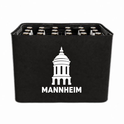 KistenBlende Mannheim Stadt Silhouette auf Bierkasten