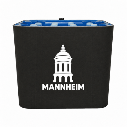 KistenBlende Mannheim Stadt Silhouette auf Wasserkiste PET