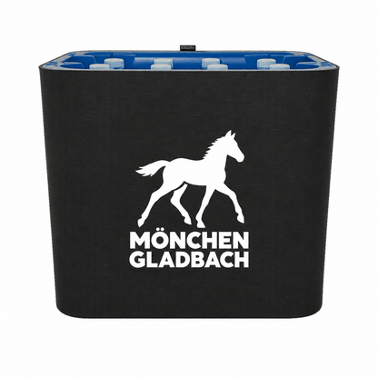 KistenBlende Mönchengladbach Stadt Silhouette auf Wasserkiste PET