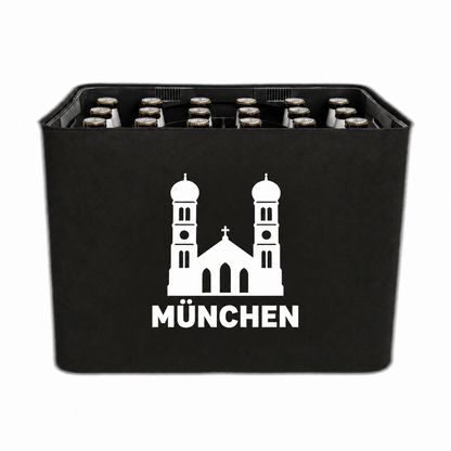 KistenBlende München Stadt Silhouette auf Bierkasten