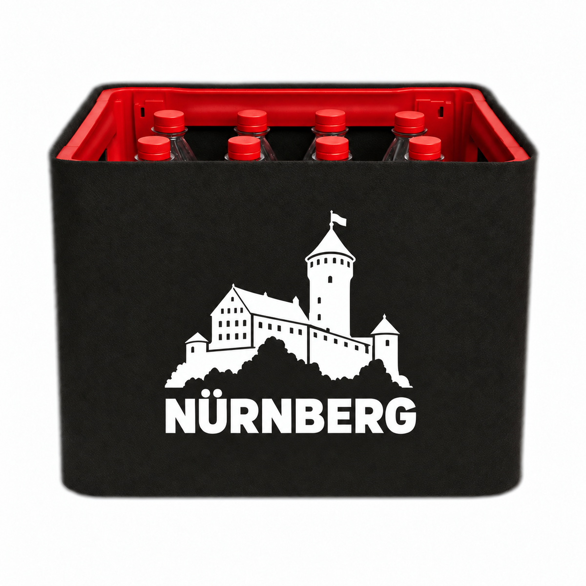 KistenBlende Nürnberg Stadt Silhouette auf Limonadenkiste PET